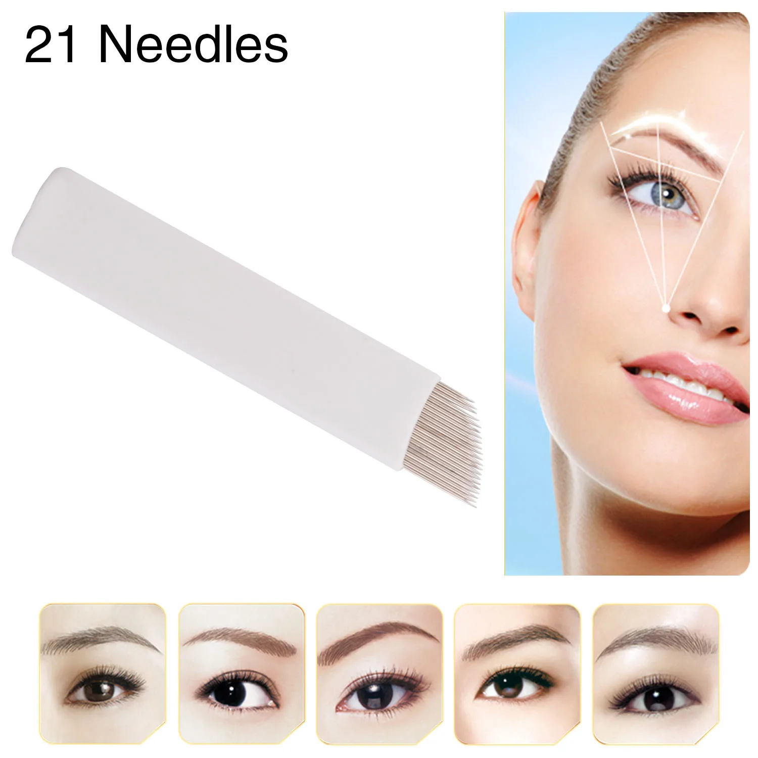 

Famous Brand CHUSE S21 Permanent Makeup Needles Eyebrow Microblading Manual Blades 21-Pins Bevel Tattoo Needle 50 Pcs/Lot