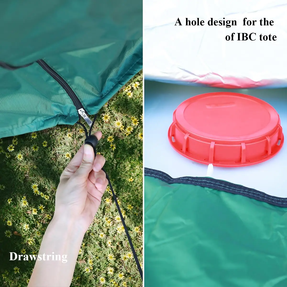 IBC Tote Cover with Zipper, 275 Gallon Sunshade Waterproof Protective Cover,Heavy Duty Nano Materials For 1000L 275 Gallon Water