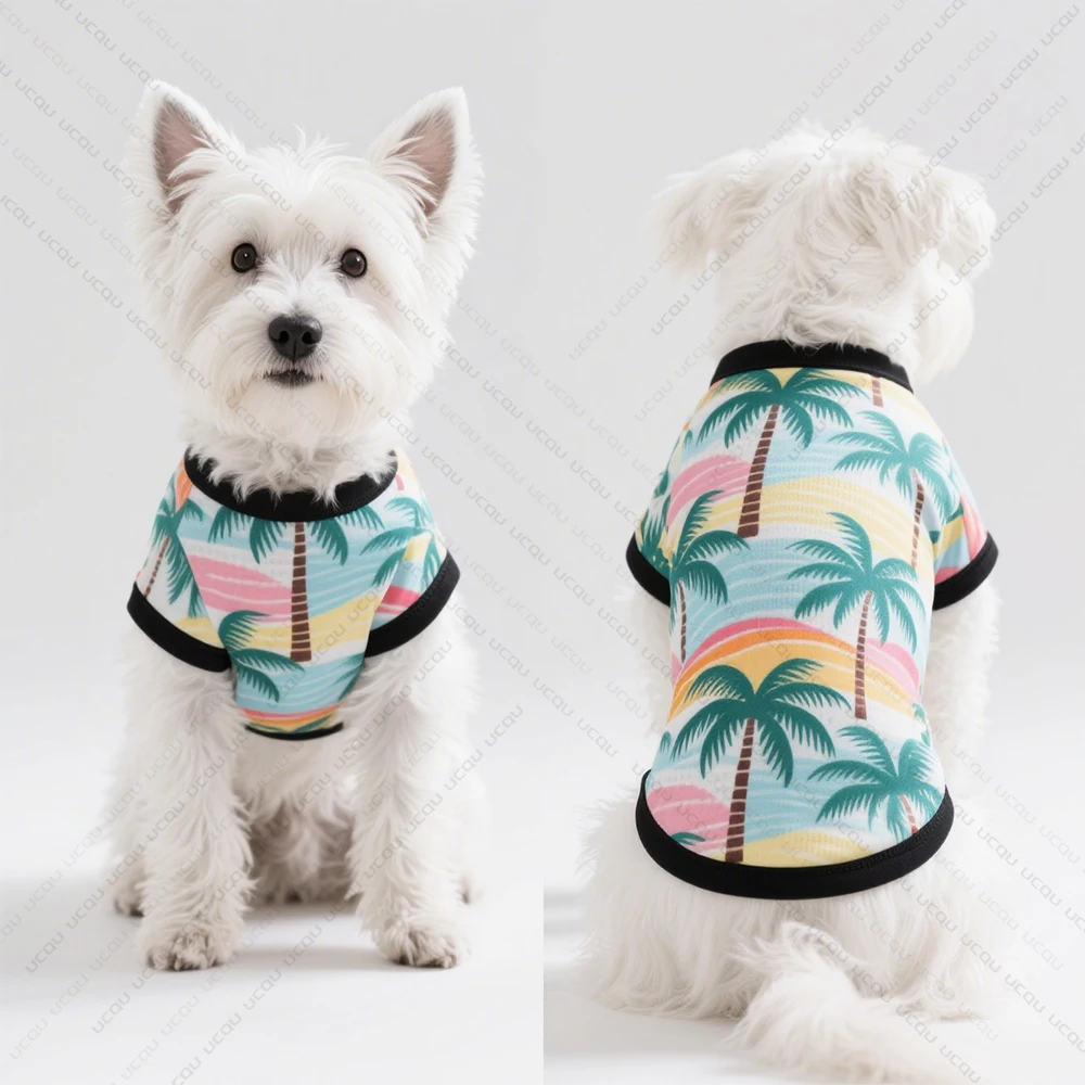 Pet Dog Clothing Summer Dog Vest Short Sleeve Tropical Beach Style Quick-Drying And Breathable The Best Choice For Cute Pets