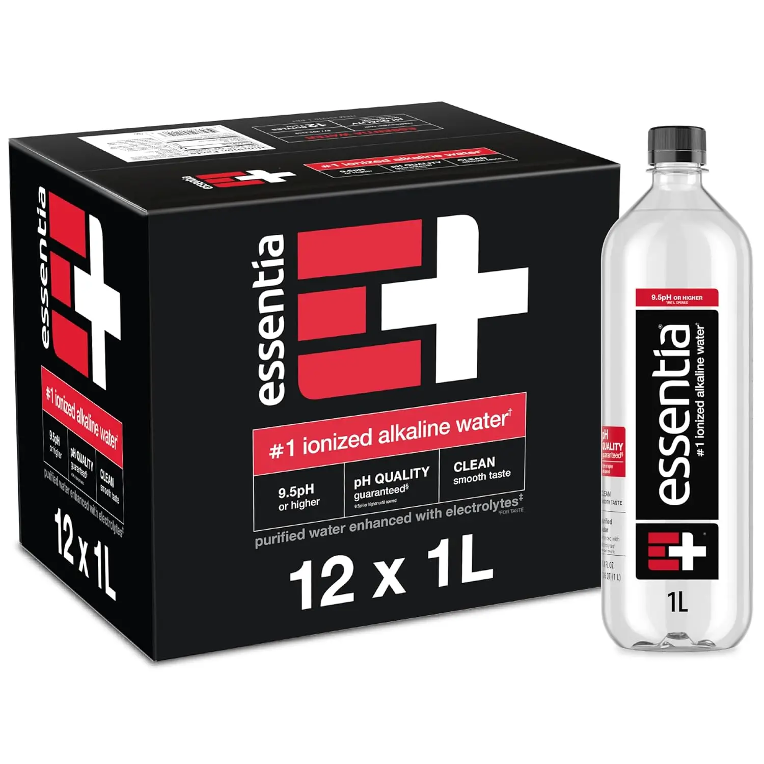 

Alkaline Water 9.5 pH, Electrolytes for Taste, 99.9% Pure, 12 Pack