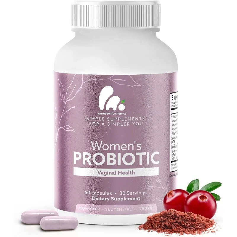 

Probiotic capsules for women, cranberry - used for pH balance, urinary tract infections, vaginal health, gut microbiota