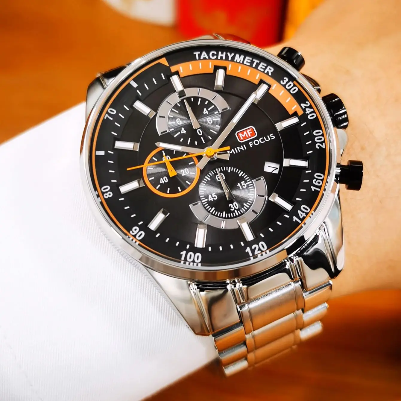 

MINI FOCUS Fashion Quartz Watch for Men Multifunctional Small Dials Stainless Steel Strap Business Mens Watches Top Brand Clock