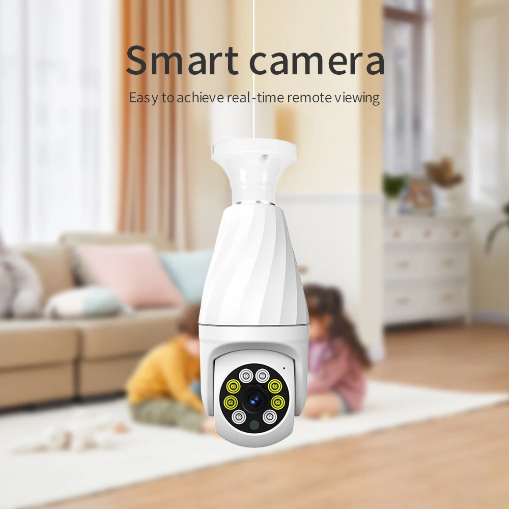 E27 Light Bulb Wifi Surveillance Camera 2.4G Security Protection IP Camara AI Tracking SmartLife Indoor Wireless Bulb Cam V380