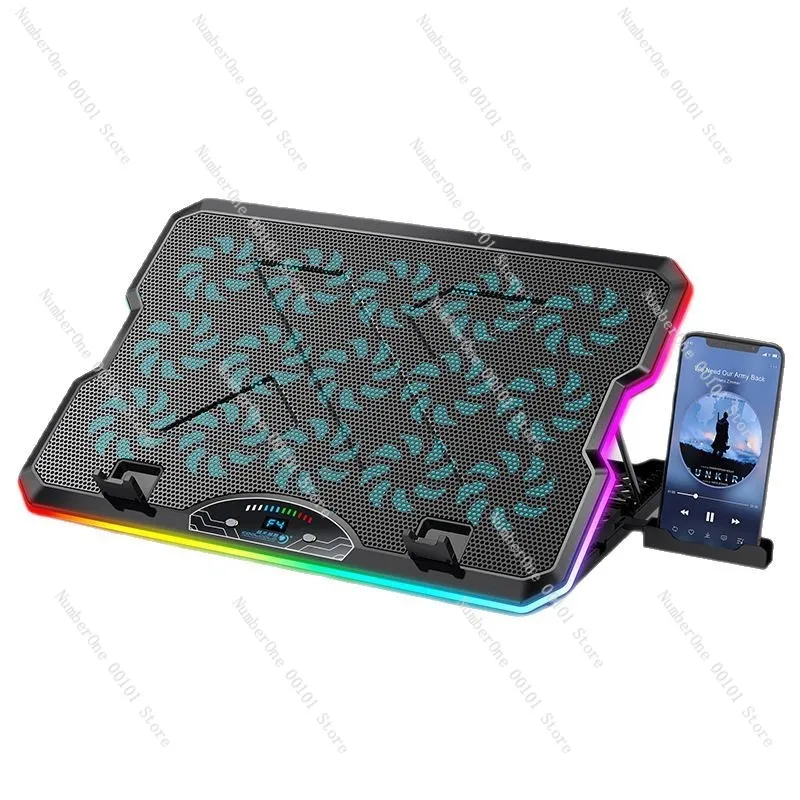 F15 fan LCD speed control radiator gaming laptop RGB cooling base computer stand