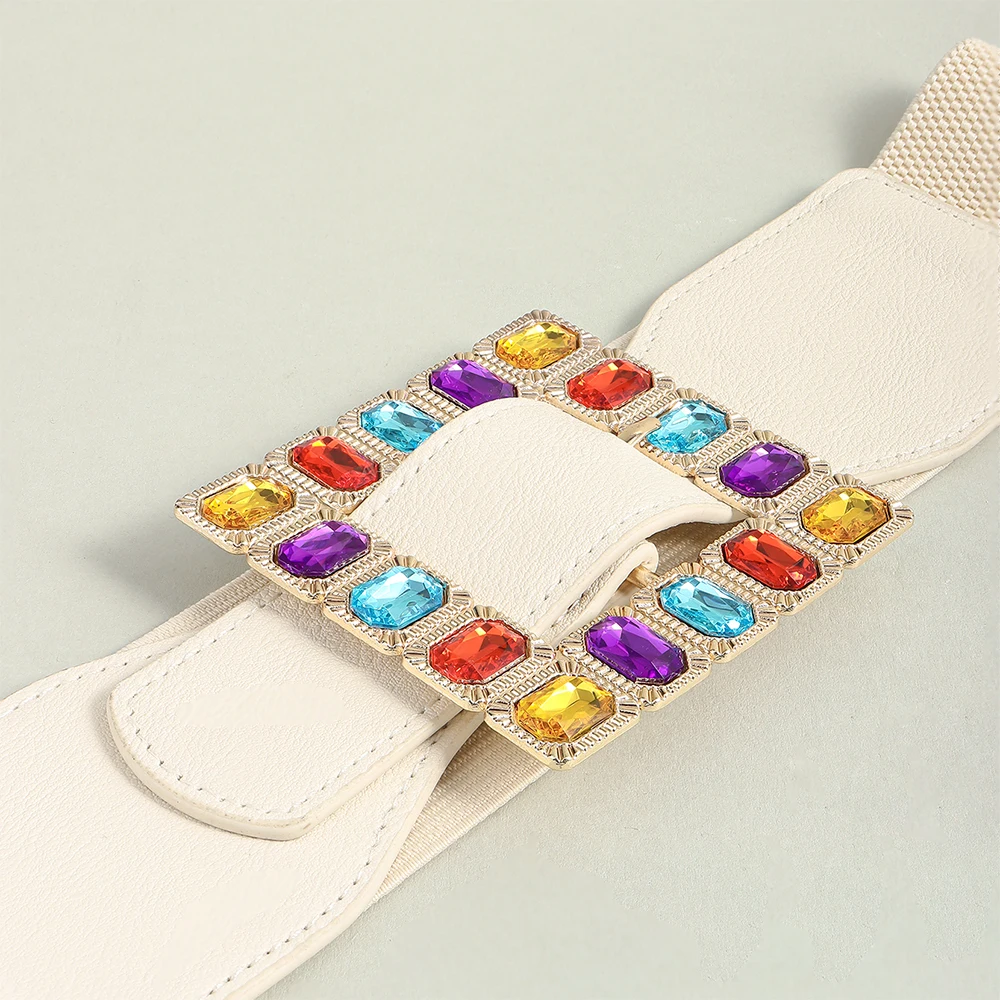 Trend classic New Fashion Style Buckle Elastic Wide Belt Wide Cummerbund Strap Belt Waist Female Women Accessories