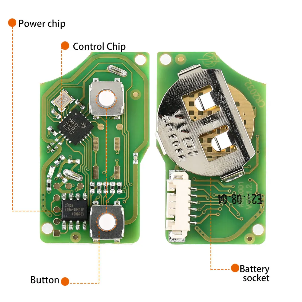 Xhorse-B5 Estilo Chave Remota Universal, 2 Botões, Ferramenta VVDI, Fio XKB508EN, VVDI2, Versão em Inglês, 5Pcs por Lote