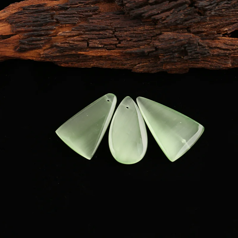 Lght Geen Onyx  Cherry Agate  tatement Earrings Handmade Natural Jewelry  Ear Ornaments 34x12x4mm 3.9g