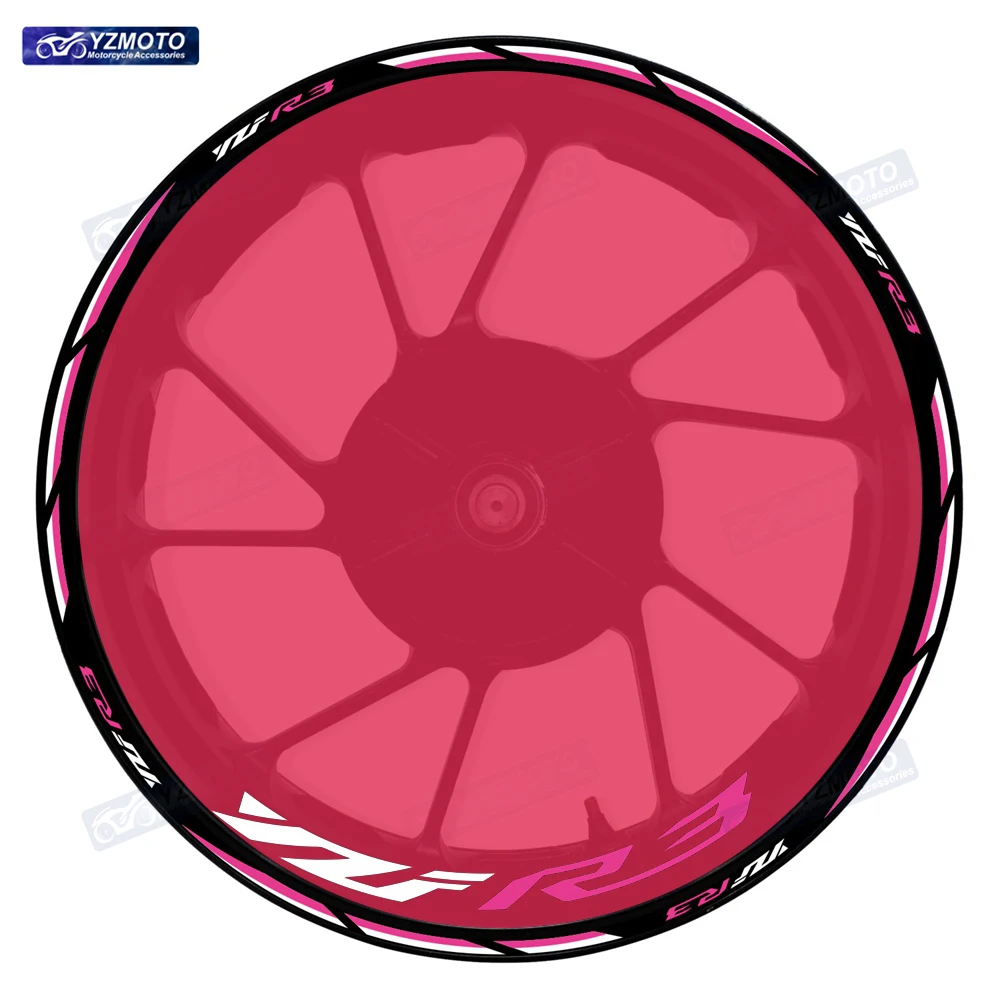 

For YZF R3 Motorcycle Racing 17 Inch Front And Rear Wheel Hub Color Waterproof Sticker Reflective Rim Decal Decorate Stickers