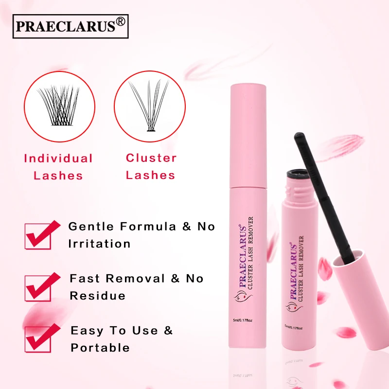 PRAECLARUS Remover For DIY Lashes  Eyelash Glue Remover Fast Removing No Irritation Lash Remover For Cluster DIY Makeup tools