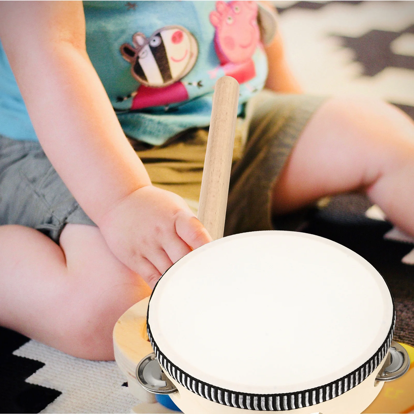 Zestaw instrumentów perkusyjnych dla dzieci z pałeczkami rytmicznymi i drewnianymi jajkami muzycznymi, instrumenty muzyczne dla maluchów rozwijające umiejętności motoryczne.