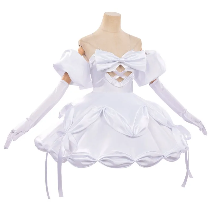 New Alien Stage Sua Cosplay Costume for Women ALNST Character Idol Stage White Satin Lolita Dress Halloween Party Anime Outfits view 3