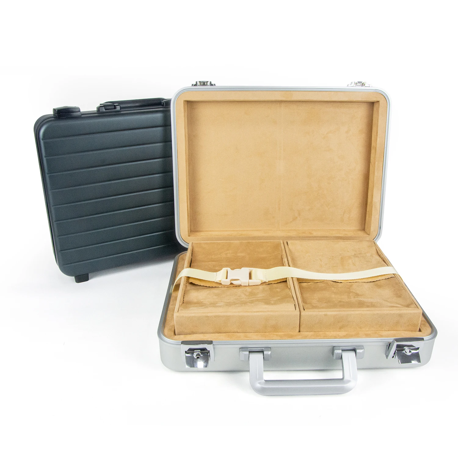 Portable All-Aluminum Travel Jewelry Box Safety Lock Suitcase Elegant Briefcase