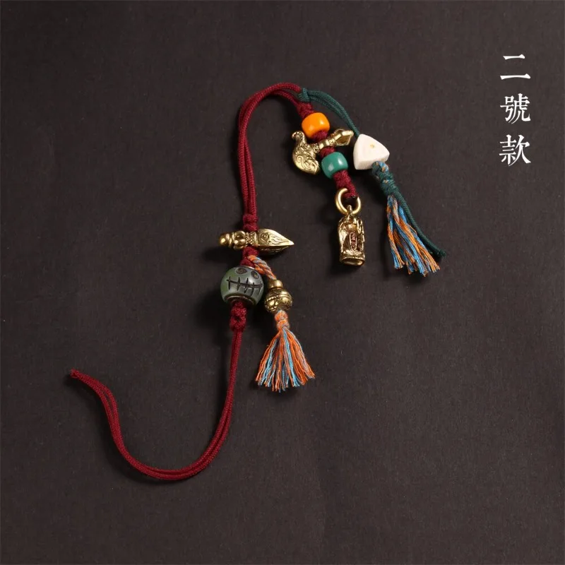 Original Design Tibetan Style Hanging Cord for Nine Palace Bagua Plate Waist Key Bag Necklace Unisex Handmade Daily Wear Gift