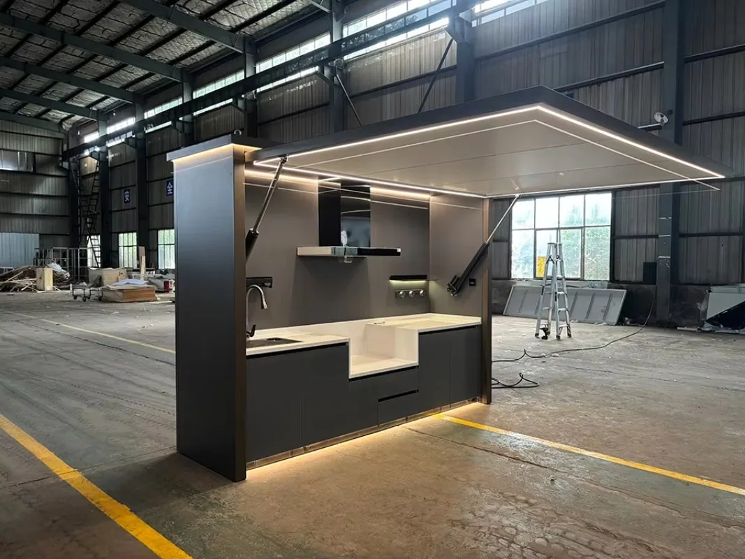 Customized Outdoor Kitchen for Backyard Cooking and Patio Dining with Barbecue Grill Station and Storage