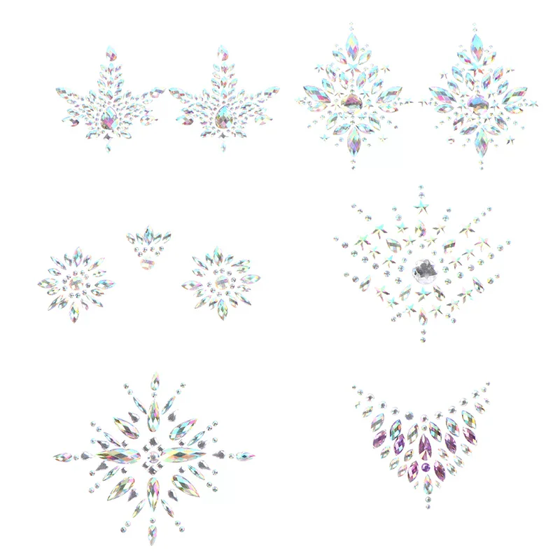 /ACR/Crystal Bra Stickers Adhesive Diamond Beads Breast Pasties Shiny Tattoo Sticker