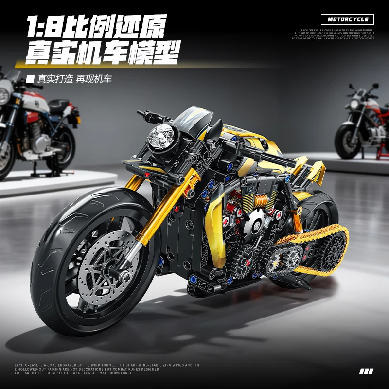 

2026 MOC Технический конструктор 1:8 Мотоцикл, Спортивный автомобиль, Строительные блоки, Игрушки для мальчиков, Рождественский подарок, Развивающий набор игрушек