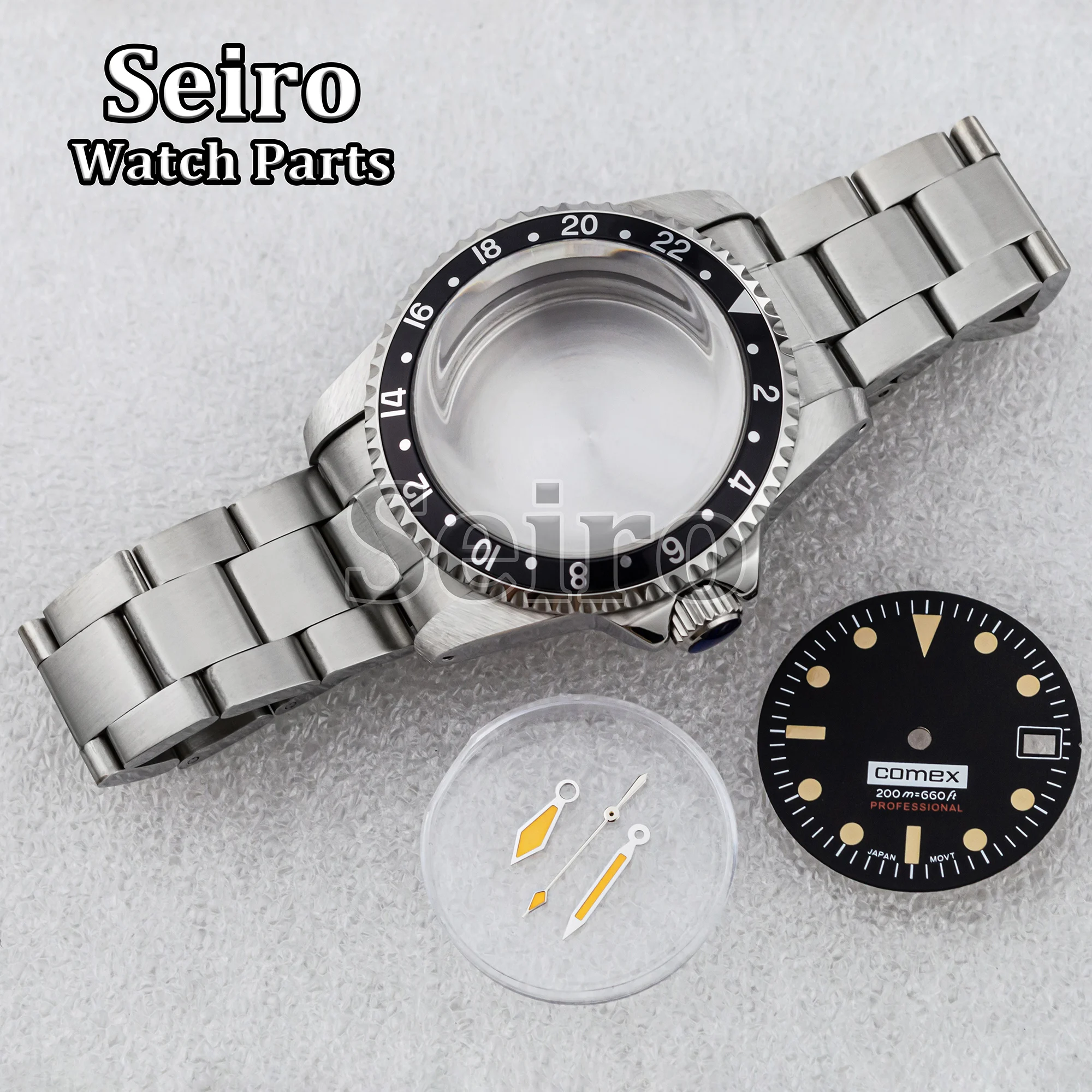 39MM NH35 Vintage Restro Watch Case Oyster Strap Dial Hands 100M Waterproof Silver Stainless Steel MOD for SUB GMT NH36 Movement