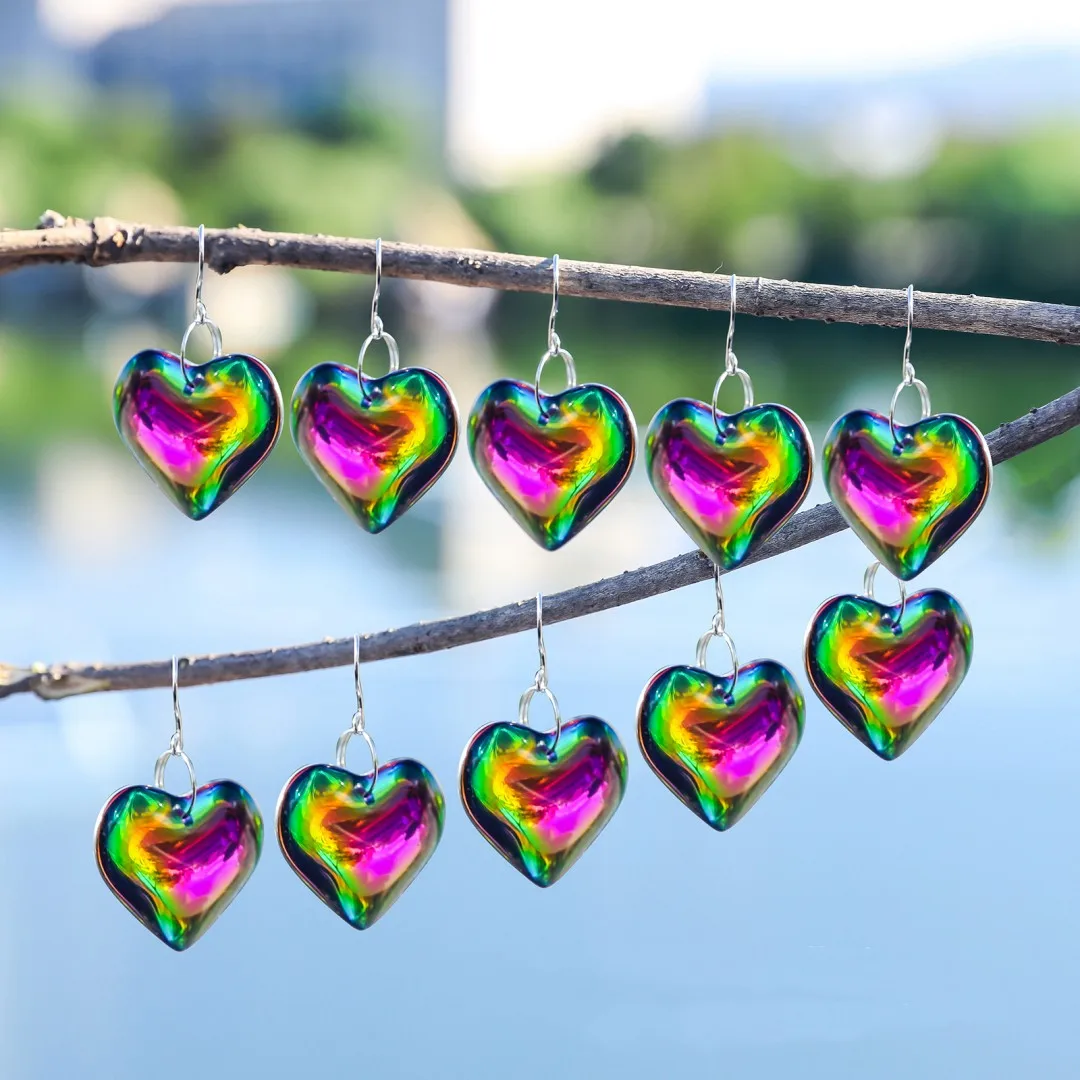 

10pcs Heart Crystal Chandelier Prisms Hanging Pendant Light Prisms Replacement Parts Suitable for Lighting Fixturesr Decoration