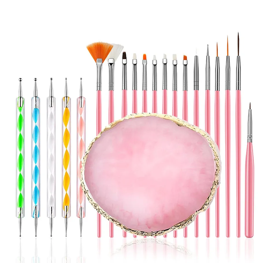 Nail tool kit includes nail art brush rhinestone brush Manicure polishing strip Gel Brushes for Home nail salon