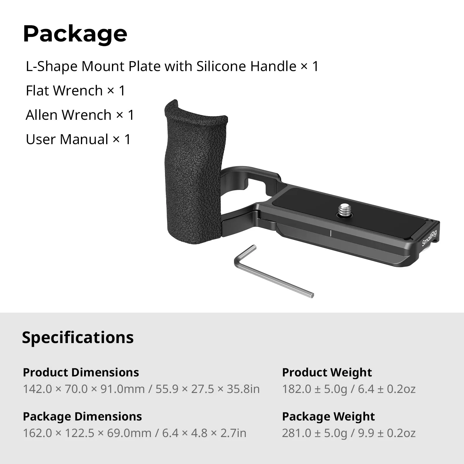 SmallRig A6700 L-Shape Mount Plate with Silicone Handle for Sony Alpha 6700 w Arca-Swiss Quick Release Plate for Tripods -5061