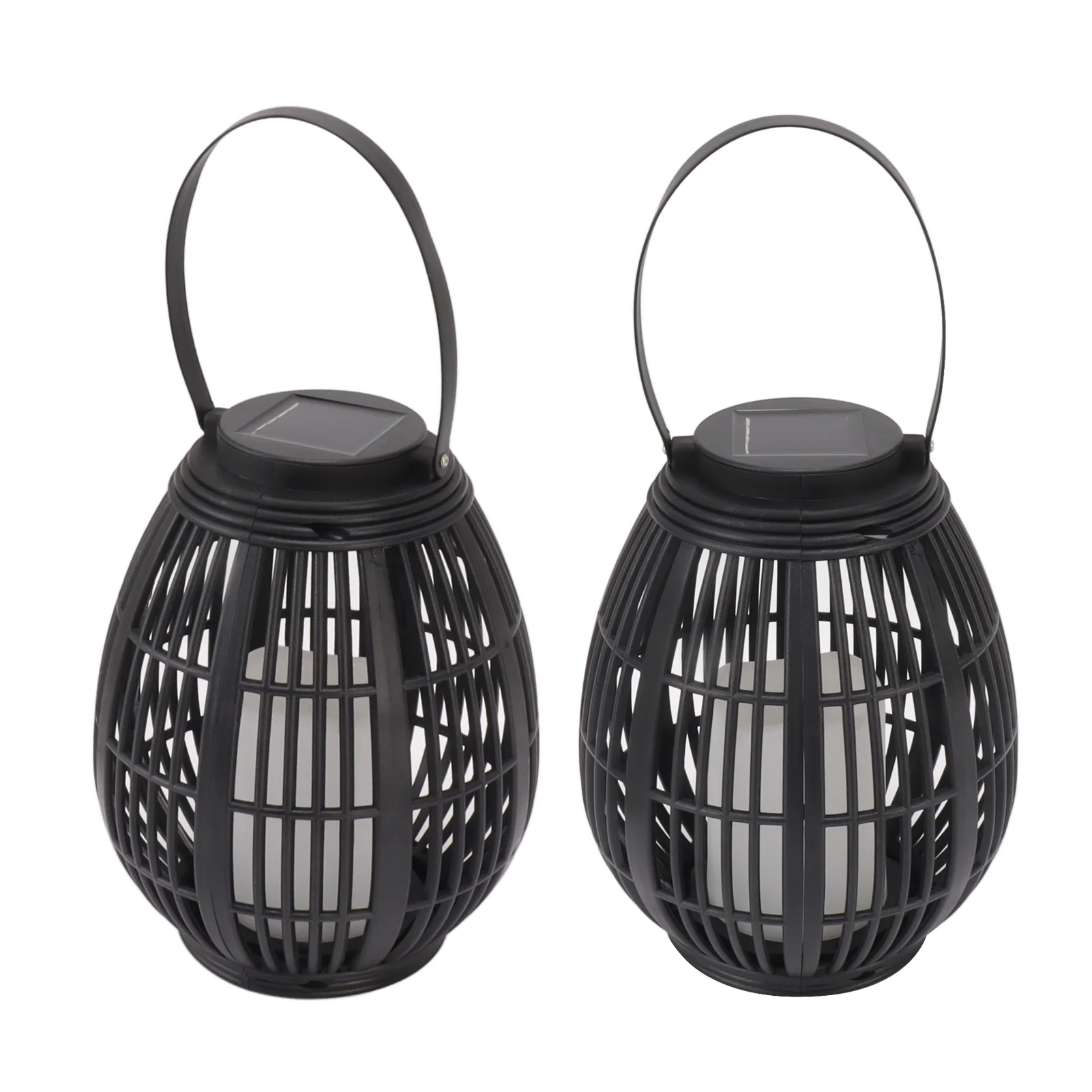 

Solar Garden Lantern Rattan Shape ABS Solar Lantern Outdoor Energy Saving Antirust IP44 Waterproof with a Handle for Courtyard