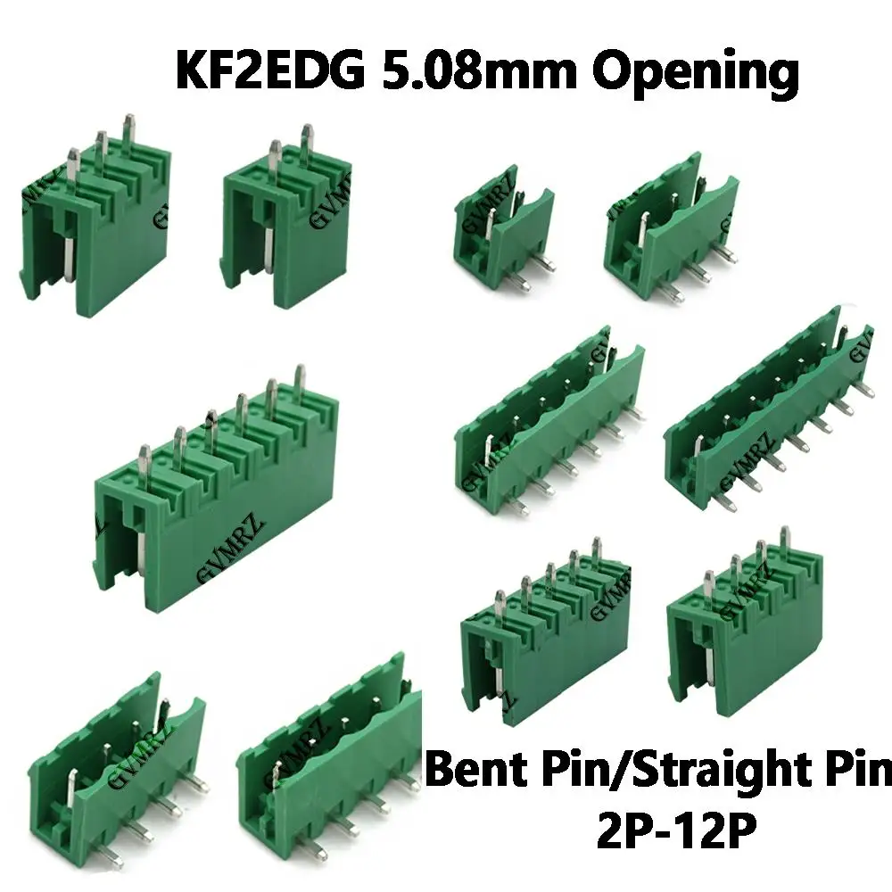 5PCS 2 3 4 5 6  KF2EDG 5.08mm Opening PCB Plug-in Terminal Block 9 10 12 PIN Male Header Wire Connector 2EDG Plug-in 7 8