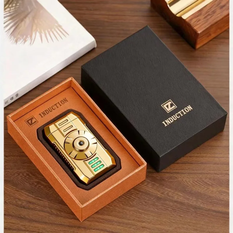 Windproof Metal Lighter Gyro Fingertip Gyro Straight Forward Red Flame Personalized Inflatable Cigarette Lighter for Men's Gift