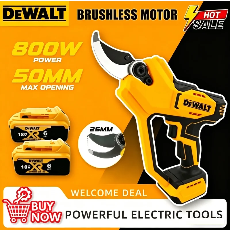 

Аккумуляторные садовые ножницы DEWALT с высокой мощностью и бесщеточным двигателем, диаметр реза 35 мм, для аккумуляторов DEWALT