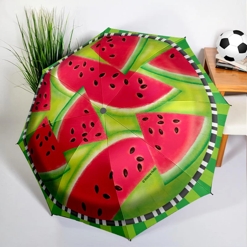 1PC Fruit Watermelon Umbrella Automatic Open/close, Sturdy Iron Frame & 8-Rib Struct, Umbrella for Women & Men, Christmas Gifts