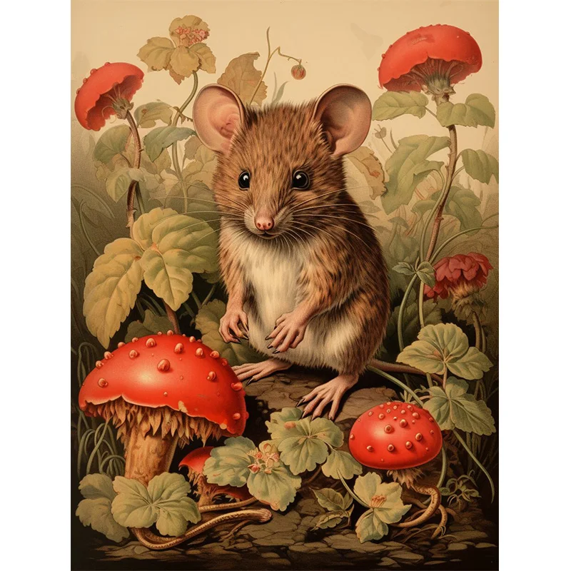 AB Diamond Diamond Painting A little mouse in the jungle Embroidery Kit Wall Decoration Hanging Painting