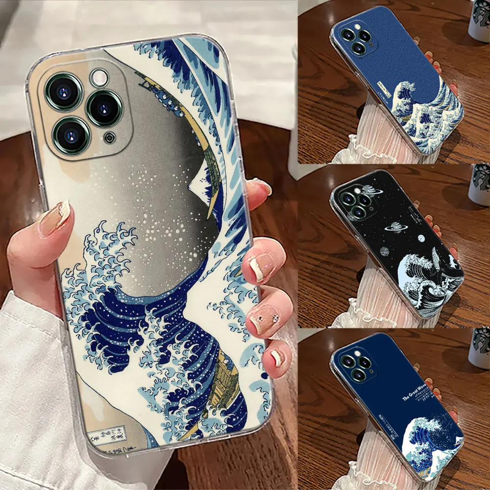

The Great Wave Katsushika Hokusai Case For Apple iPhone 17 16 15 14 13 12 11 Pro Max 16 Plus 16E 17Air 17Pro Phone Cover Funda