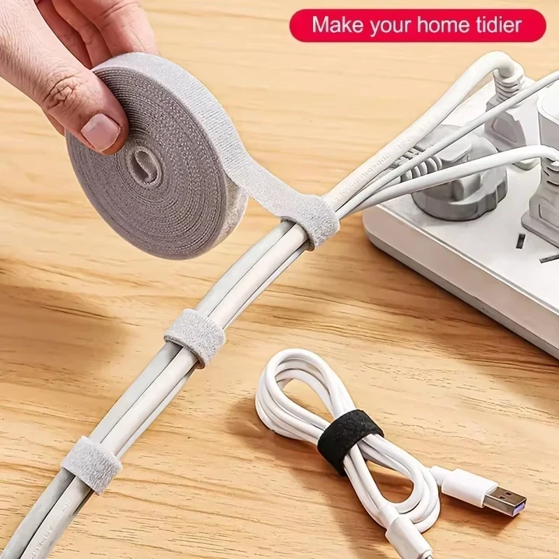 1PC 5m Data Cable Management Cable Tie Reusable Removable Multi-purpose Wire Organizer Data Cable Storage Tape Plant Fixati