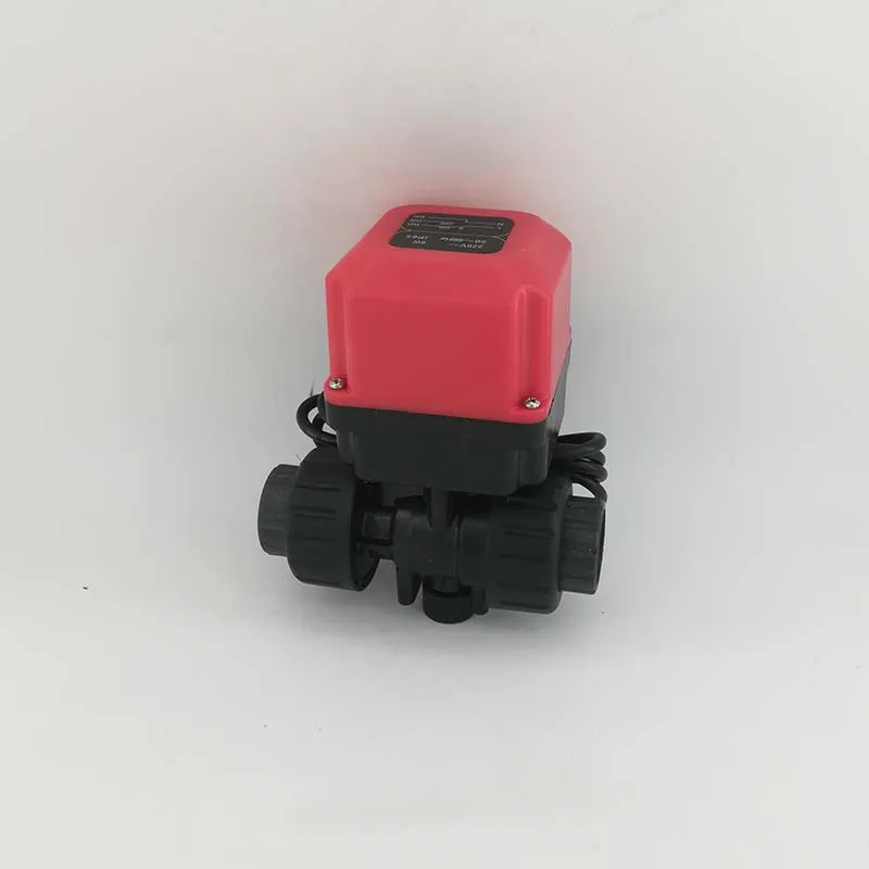 2 Way Miniature Ceramic Core Acid And Alkali Resistant Through DN50 PVC Electric Actuator Ball Valve 50mm DC24V