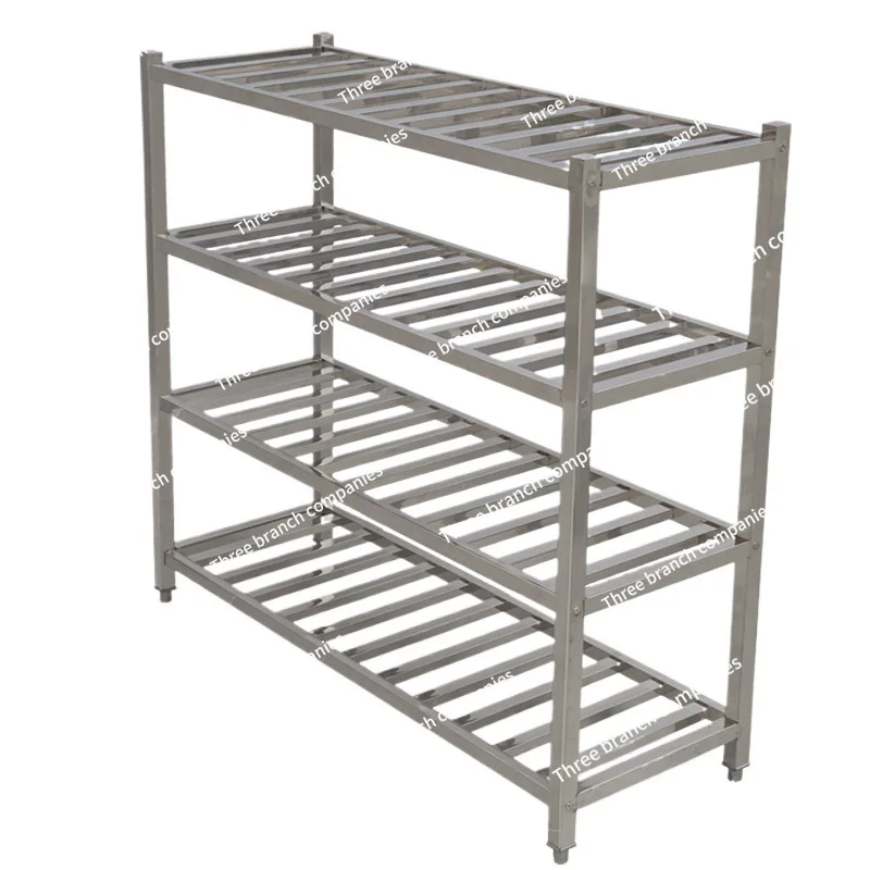 Shelves Commercial Multi-layer Canteen Four-layer Shelves Fruit and Vegetables Kitchen Shelves Shelf Grille Hollow Dishes