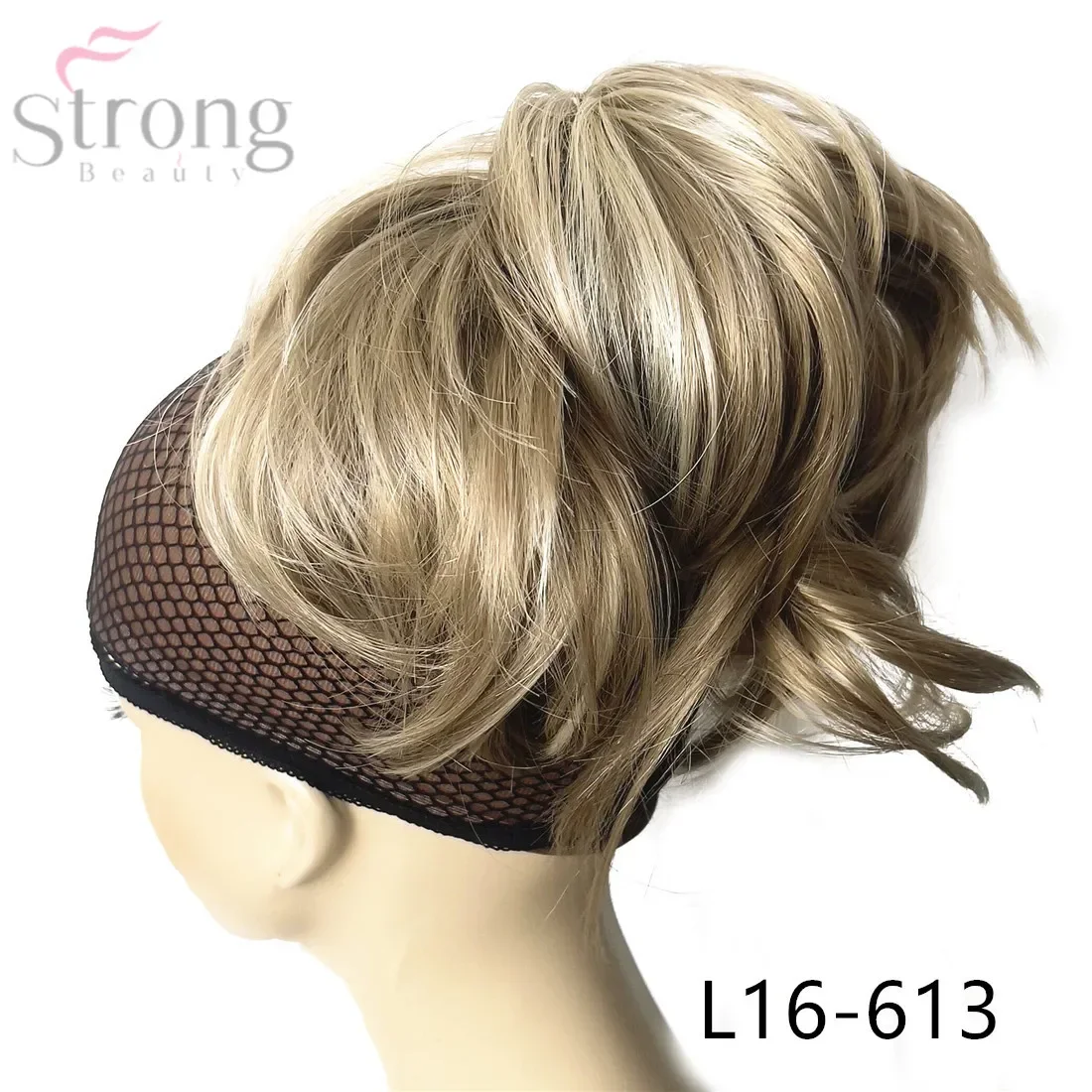 StrongBeauty Ponytail Clip-on Short straight wig Synthetic Pony tail Extensions hair Hairpiece