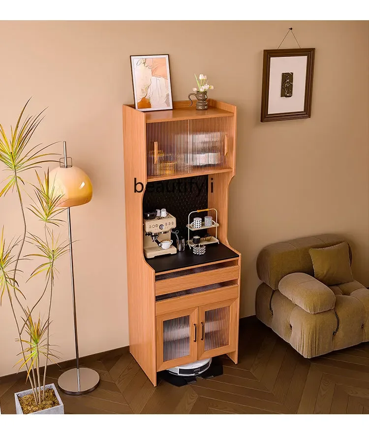 

Sweeper Storage Cabinet Solid Wood Living Room Wire-Wrap Board Magazine Cabinet Side Cabinet