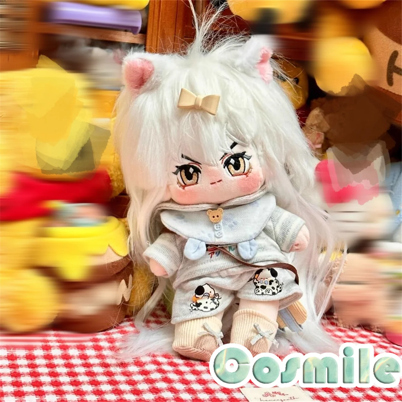 อะนิเมะผมสีขาว Inu สุนัข Yokai Shikigami Yasha BEAST หูตุ๊กตา Plushie Plush 20 ซม.ตุ๊กตาของเล่น