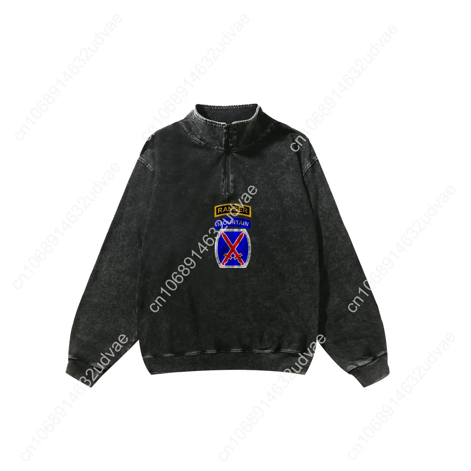 10th Mountain MTN Division Patch Range 레트로 스웨트셔츠 남성 여성 청소년 빈티지 풀오버 하프 커스텀 메이드 탑스 슬리브드 티셔츠