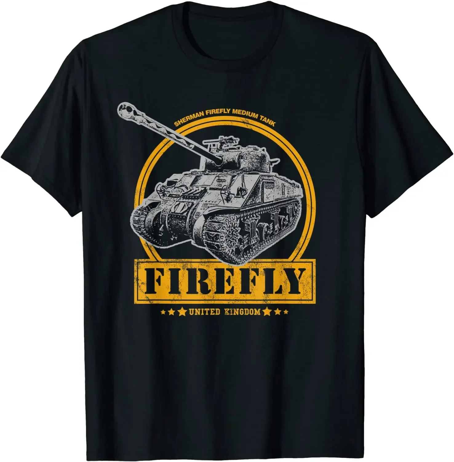 Summer Short Sleeve Casual Mens T-shirt Size S-5XL WWII British Sherman Firefly Medium Tank T-Shirt 100% Cotton O Neck Harajuku