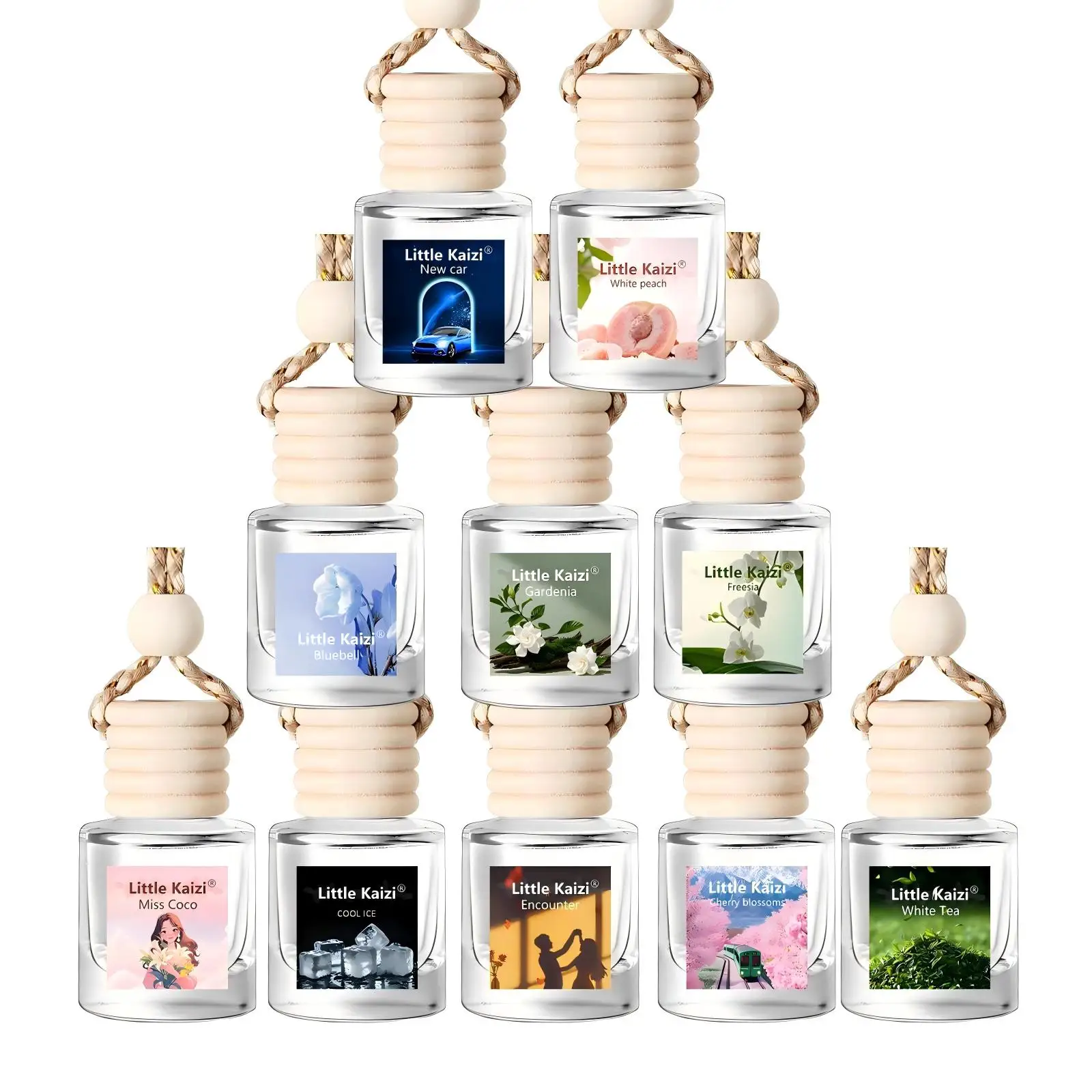 Ambientador para automóvil perfumado Little Kaizi - Difusor para automóvil de larga duración - Últimos más de 60 días