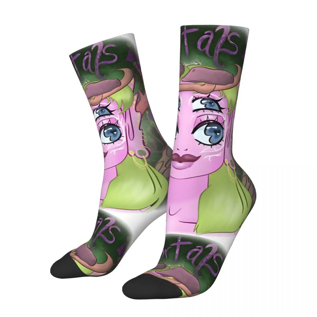 Crazy compression Portals Nymph Sock for Men Harajuku Portals Seamless Pattern Crew Sock Casual