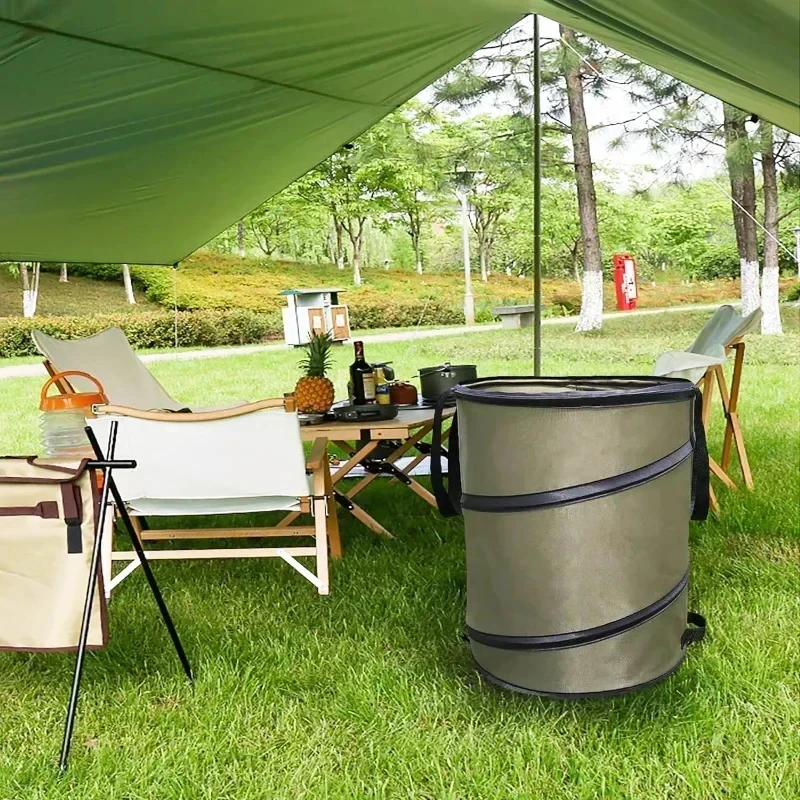 Pop-Up Trash Can, Reusable Yard Waste Bags/Lawn Bags/Leaf Bags, Car Garbage Can, Foldable Camping Recycling Bin Car Accessories
