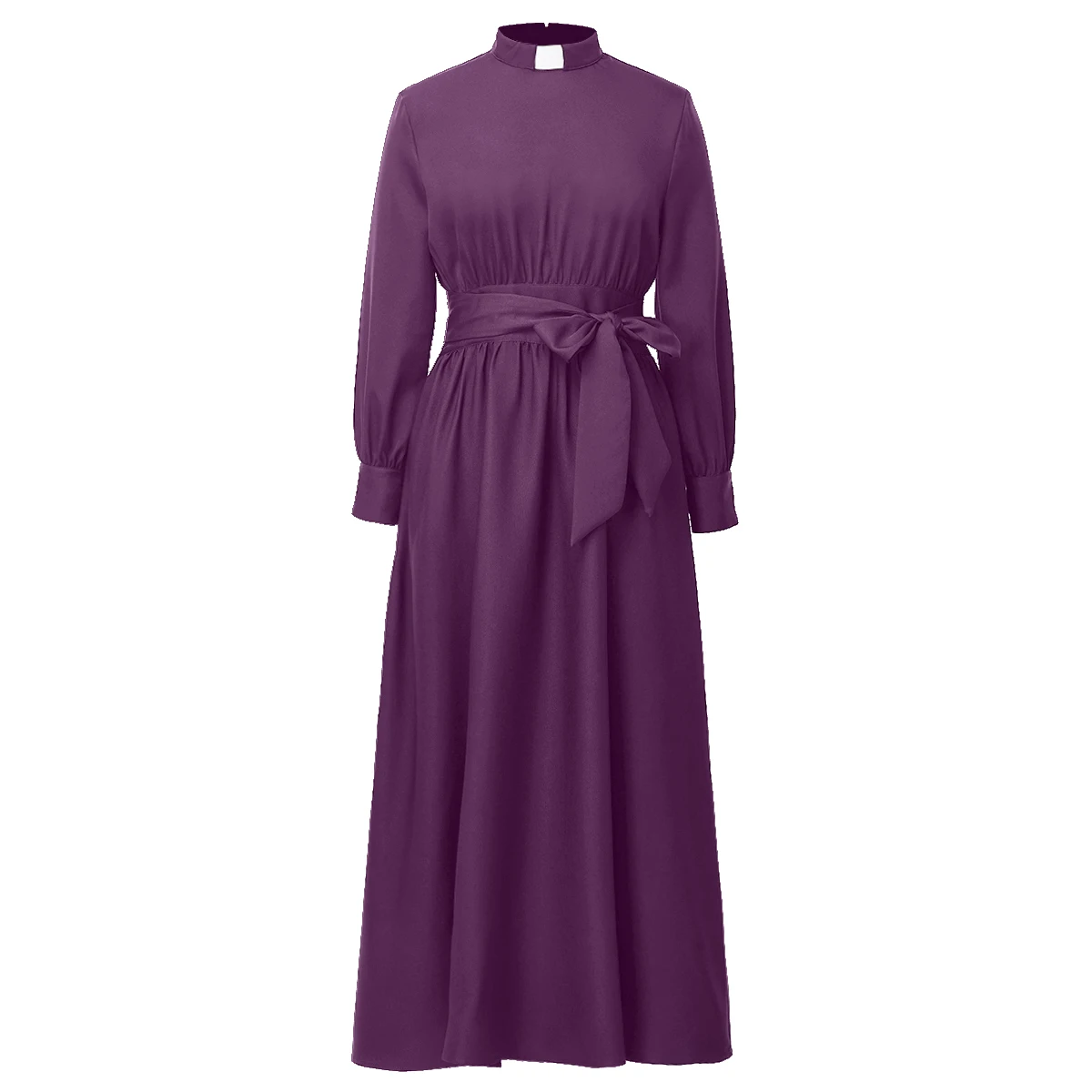 Clergy Dresses for Women Minister Liturgical Praise Dress Maxi Length Tab Collar Robe Worship Costume