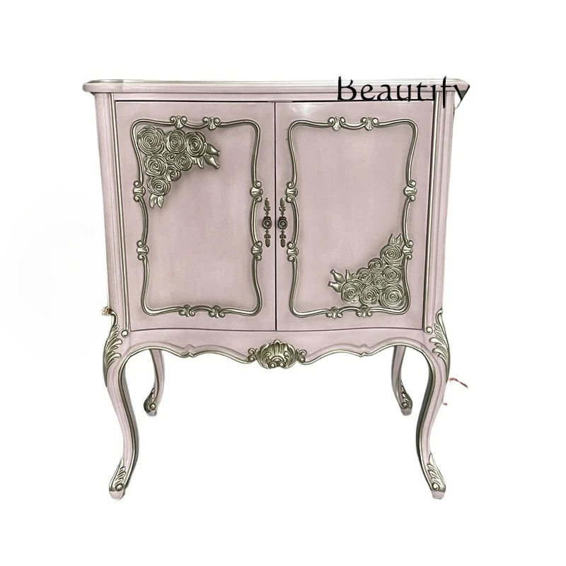 

carved dining side cabinet retro old foyer porch locker French neoclassical solid wood porch cabinet