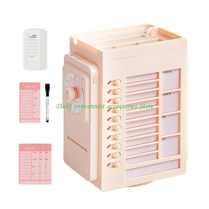 97QB Desk Organisatoren mit visuellen Zeiten Timer -Rotierhalter -Stiftorganisatoren für Schulbüro