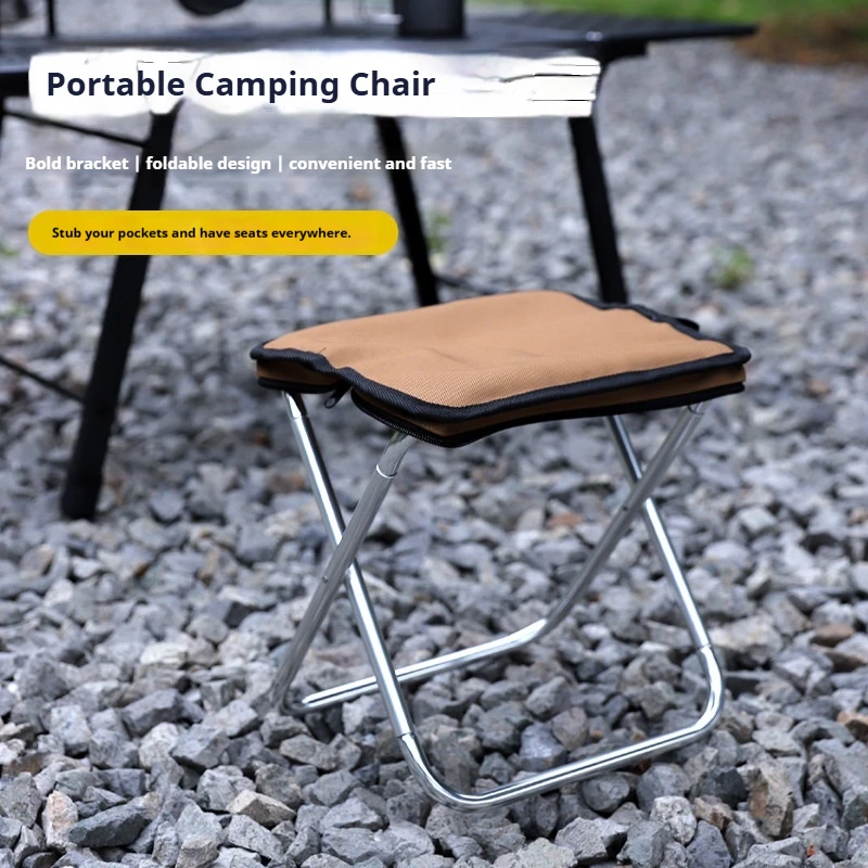 Silla de Camping plegable ultraligera, pequeña, portátil, conveniente, al aire libre para senderismo, Picnic, suministros de equipo de Camping