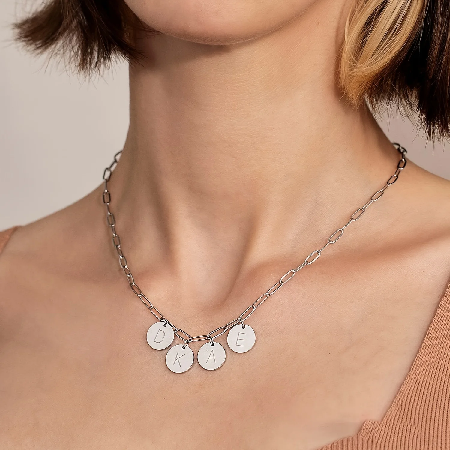 

Personalized Initial Necklace for Women Handcrafted Hand-Engraved Coin Necklace Perfect Mother's Day Gift Everyday Jewelry Mujer
