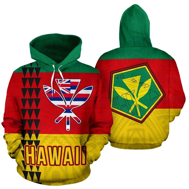 Fashion Men's Hoodie Polynesian Pride 3D Printed Hawaii Pullover Sweatshirt Unique Personality Streetwear Autumn Soft Hoodies