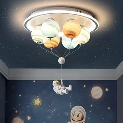 SANDYHA Astronaut Modern Led Ceiling Light Creative Planet  Lamp for Children's Room Dining Study Kindergarten Lighting