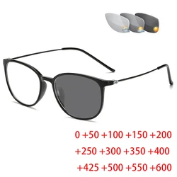 Cat Eye Photochromic Reading Glasses Men Metal Hyperopia Eyeglasses Women Presbyopic Eyewear +1.0 +1.5 +2.0 +2.5 +3.0 To +6.0